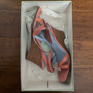 Adorable Coral Wedge Sandal